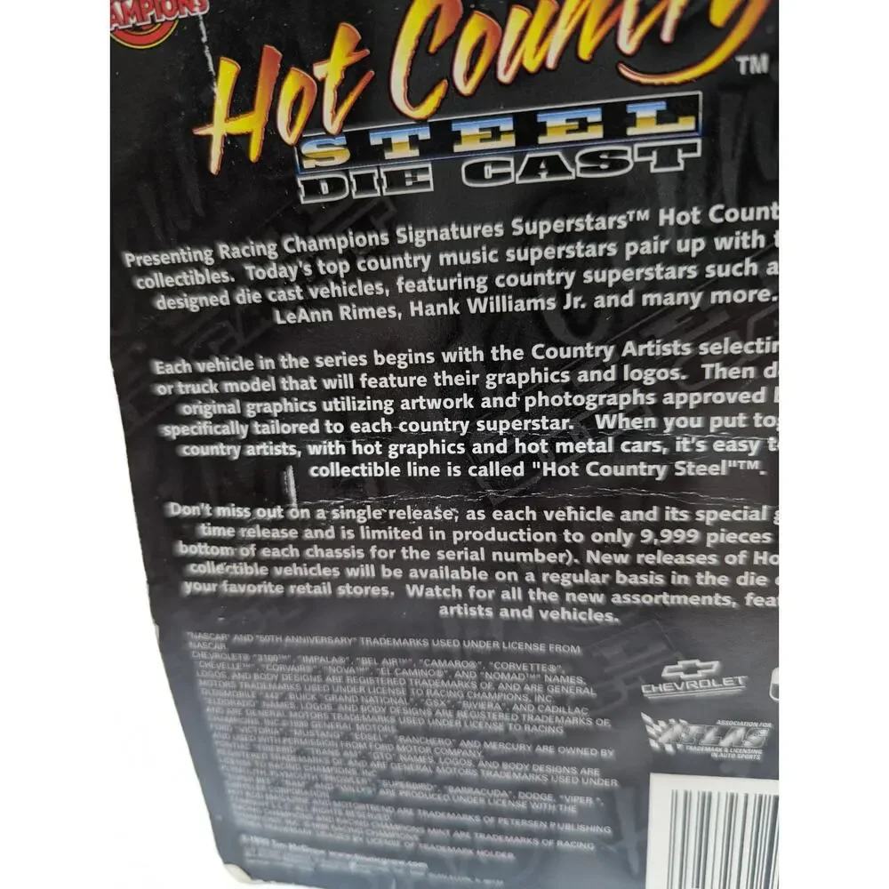 RACING CHAMPIONS HOT COUNTRY STEEL TIM MCGRAW CAMARO #40 1/9,999 LTD ED NIP